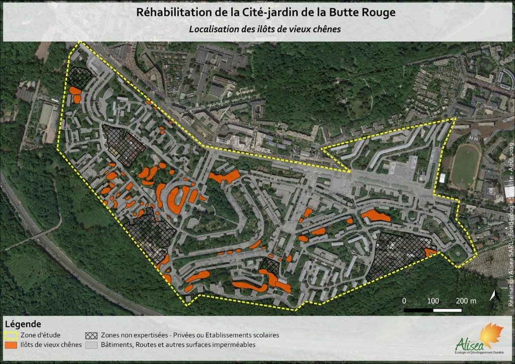 Source : Alisea, Diagnostic environnemental pour la réhabilitation de la Cité-Jardin de la Butte Rouge à Châtenay-Malabry (92), avril 2020, figure 41, p. 71.